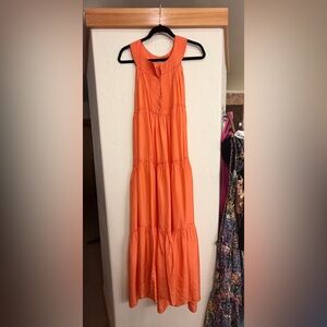 Calypso St. Barth Orange Tiered Maxi Dress